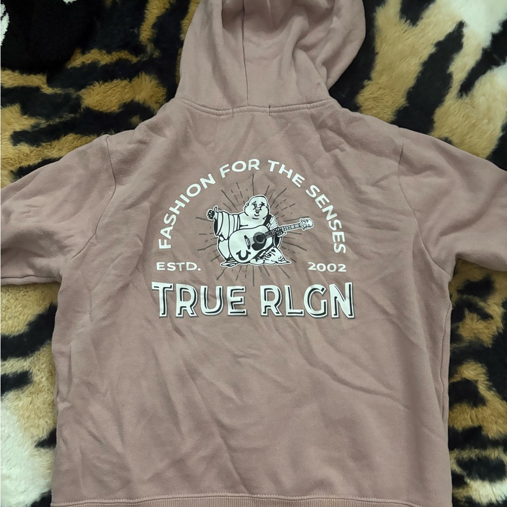 True Religion Graphic Hoodie in Pink